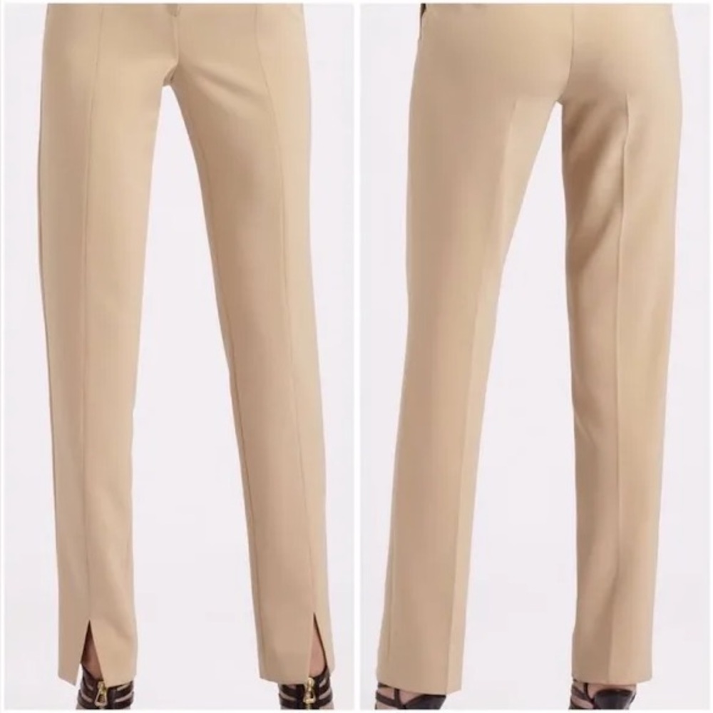 St. John Jennifer Crepe Marocain Ankle Slit Pants Sz8